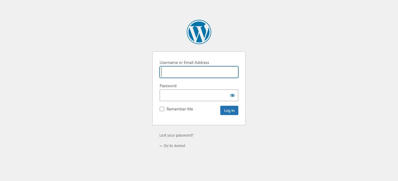 WordPress-Admin-login-page