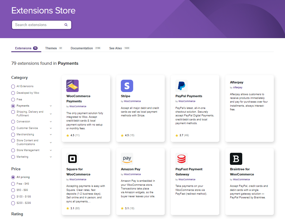 Why Choose WooCommerce - Extension store