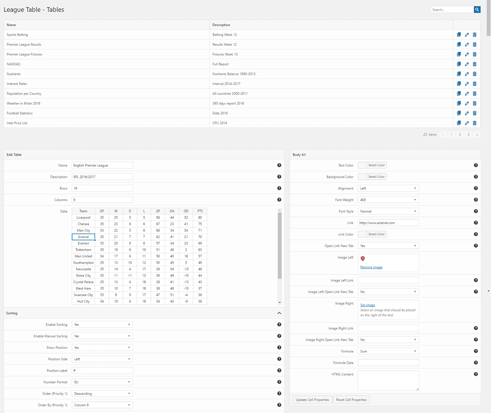 wp data tables