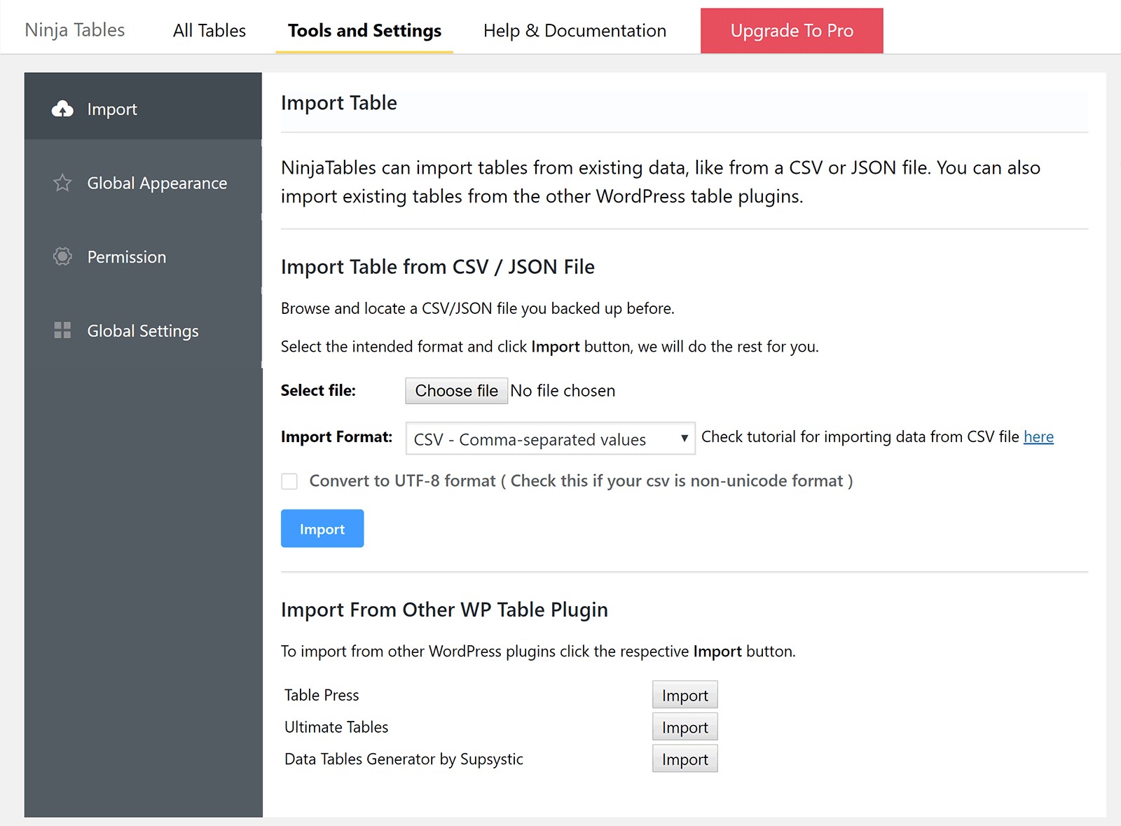 wp data tables