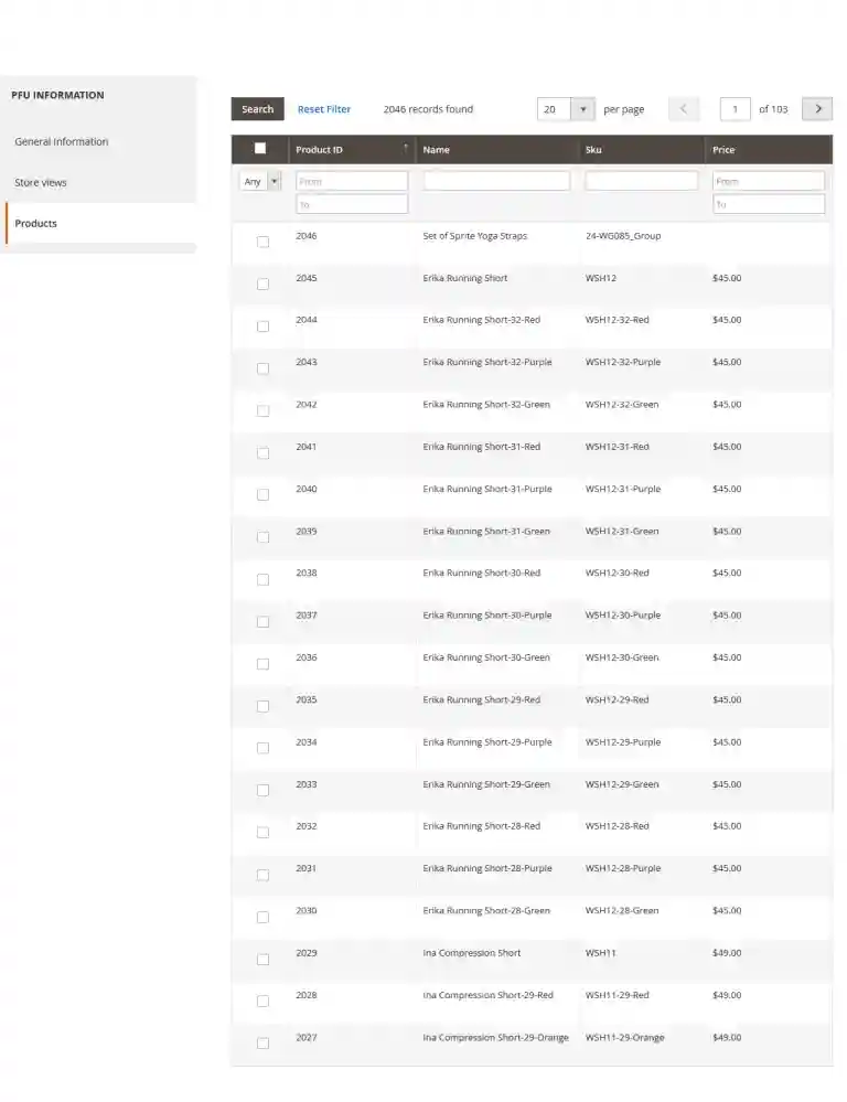 Products List