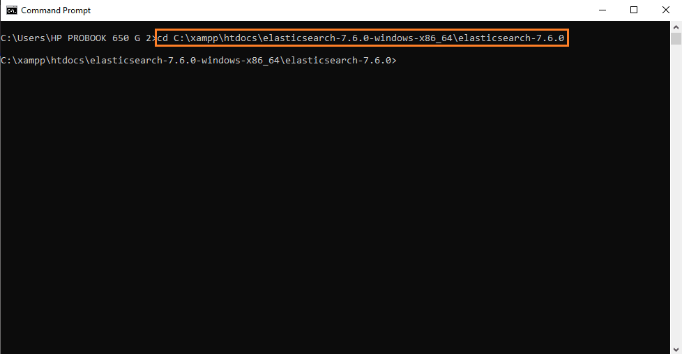 Navigate to Elasticsearch Folder