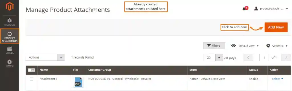 Manage Product Attachments