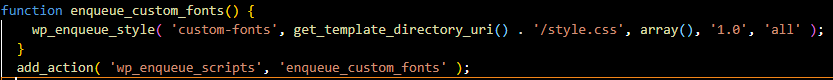 custom fonts in WordPress without Plugin