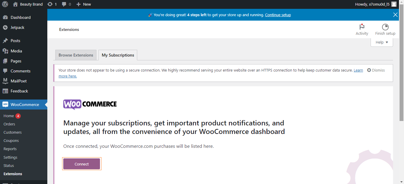 woocommerce guide - woocommerce connect