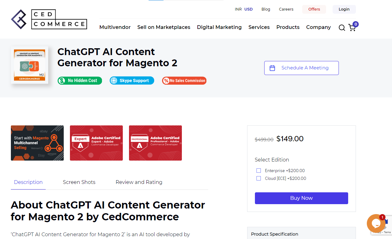 ChatGPT AI Content Generator for Magento 2 by CedCommerce
