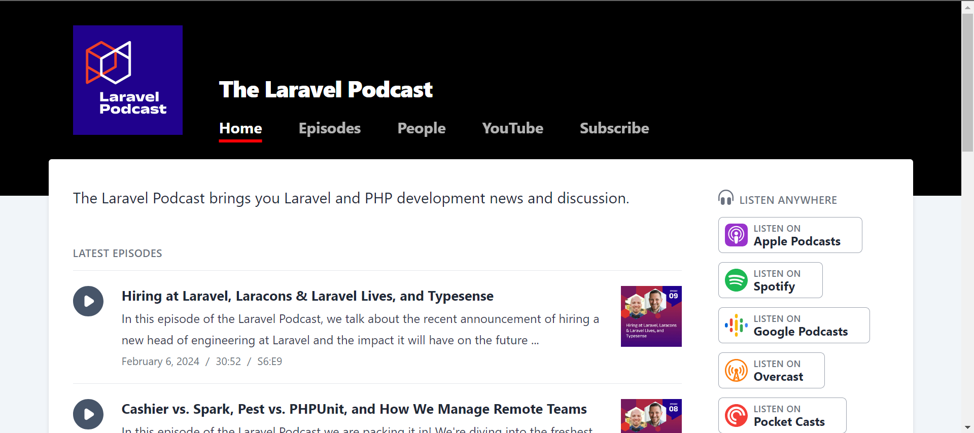 Laravel Learning Websites - Laravel Podcast