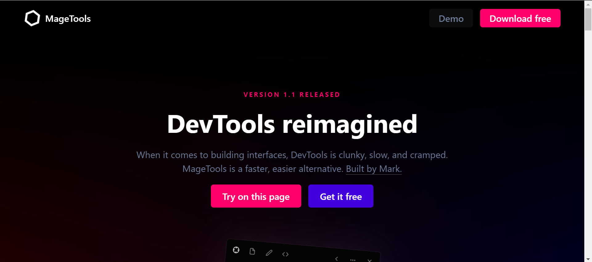 Screenshot of MageTools Website