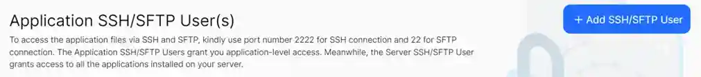 Application SSH SFTP User
