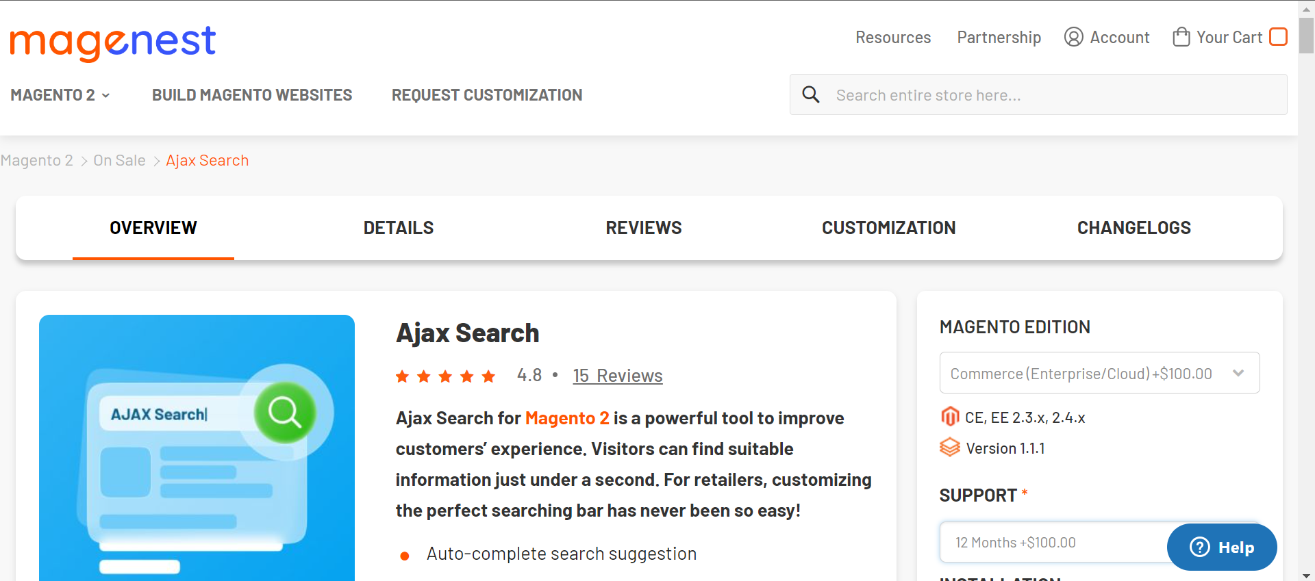 Magento SEO Extension - Magenest ajax search