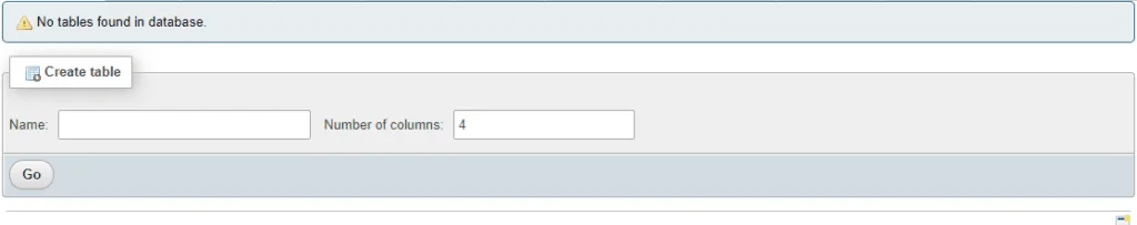 Create table