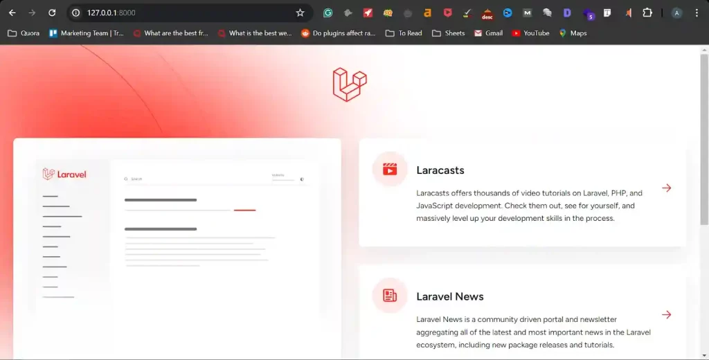 Laravel Welcome Page