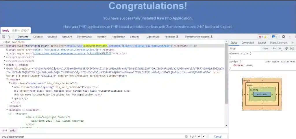 Verify Google Tag Manager 