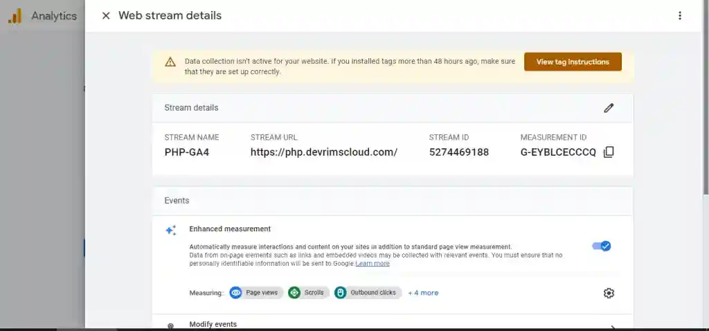 Web Stream Details