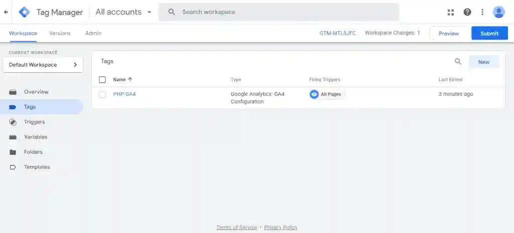 Google Tag Manger is Configured