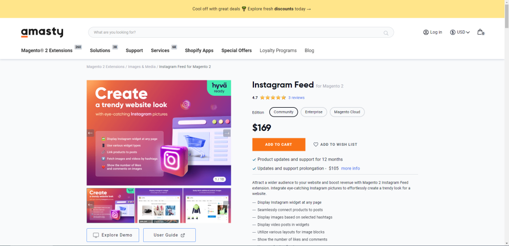 instagram feed on magento