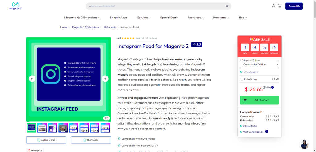 instagram feed on magento