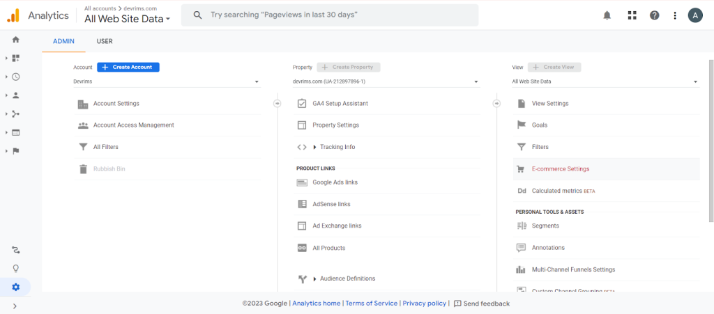 ecommerce tracking in google analytics 4