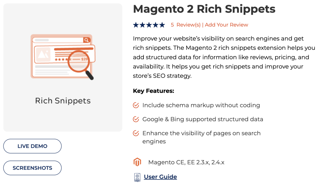 Magento 2 rich snippets