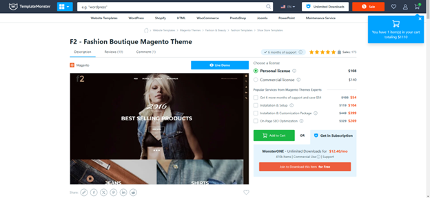 F2 - Fashion Boutique Magento Theme