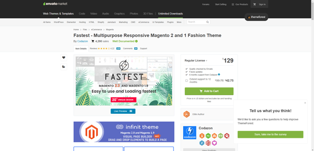 Fastest - Multipurpose Responsive Magento 2 and 1 Fashion Theme