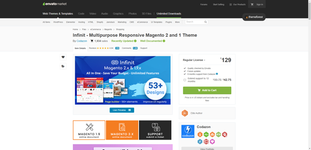 Infinit - Multipurpose Responsive Magento 2 and 1 Theme