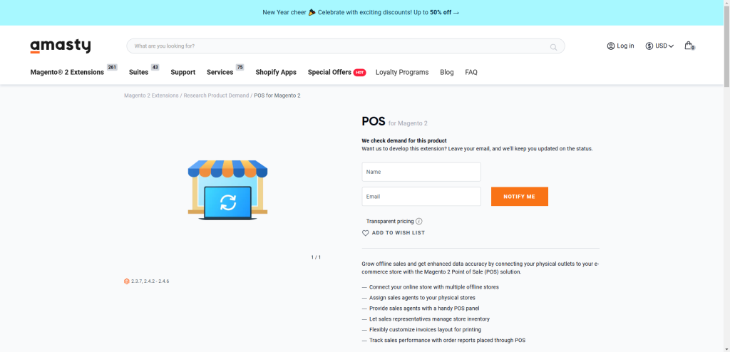 Magento 2 POS system by Amasty