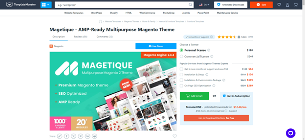 Magetique - AMP-Ready Multipurpose Magento Theme