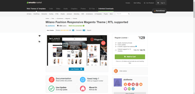 Milano Fashion Responsive Magento Theme | RTL supported