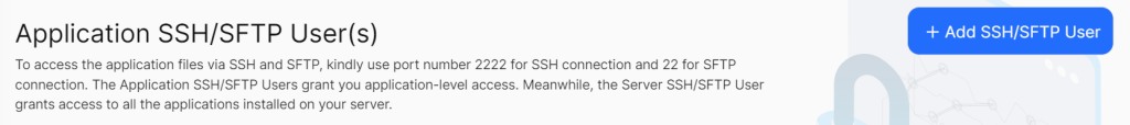 Application SSH SFTP User