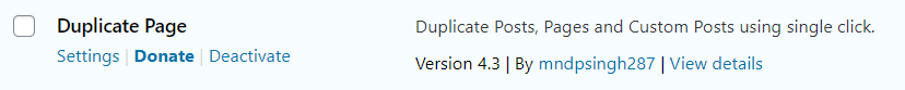 Configure Duplicate Page Plugin