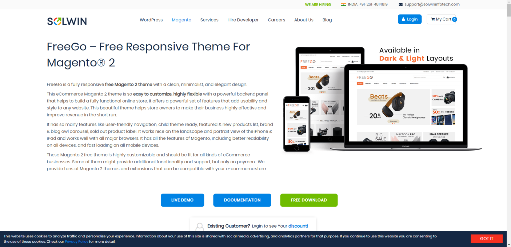 FreeGo - Free Responsive Theme for Magento 2