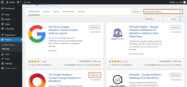 Install GA Google Analytics