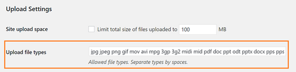 Upload File Types