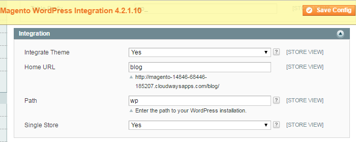 magento wordpress integration